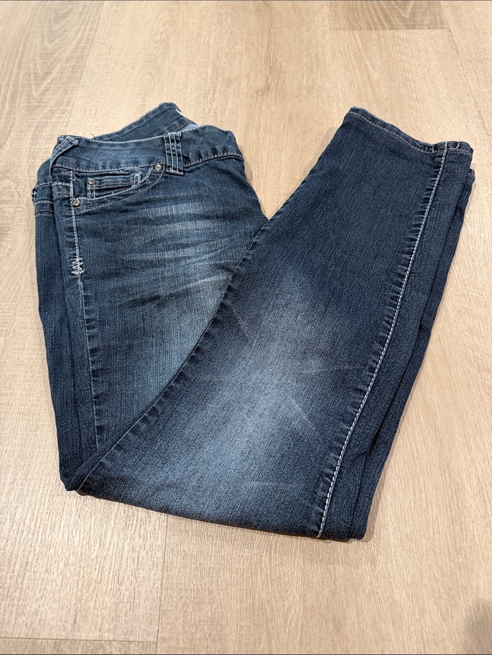Maurices Women's Straight Leg Jeans in Dark Wash Blue